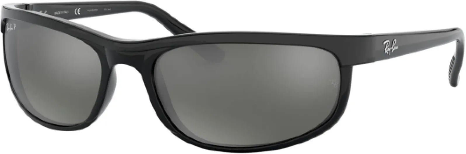 Ray-Ban Unisexe Predator 2 Lunettes de soleil Noir (Monture : Noir, Verres : Gris polarisé Miroir 601/W1), X-Large (Taille Fabricant : 62), Noir (monture : noir, verres : gris polarisé miroir 601/W1),