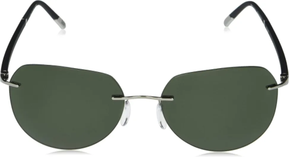 Silhouette Lunettes de Soleil SUN C-2 8709 SILVER/GREEN Tailleunique unisexe