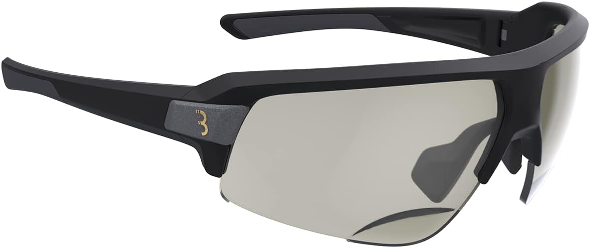 BBB Lunettes de cyclisme unisexes avec verres photochromiques + 2.0 dioptrie magnétique interchangeable, léger, protection UV, pour vélo, homme et femme (lot de 1) +2.5 Noir