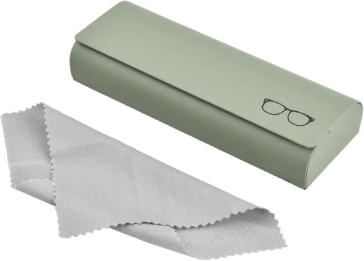 Étui Lunettes en Cuir PU, Boîte à Lunette Magnétique pour Hommes et Femmes, Etui Lunettes Rigide Anti-Chute, Livré avec un Chiffon en Microfibre, Adapté Lunettes de Soleil et de Lecture, Vert