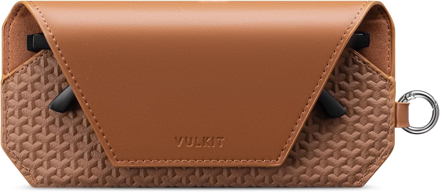 Étui à Lunettes en Cuir Portable pour Femmes et Hommes - Housse Mince pour Lunettes de Soleil - Étui Unisexe Compatible avec la Majorité des Lunettes Standard Marron