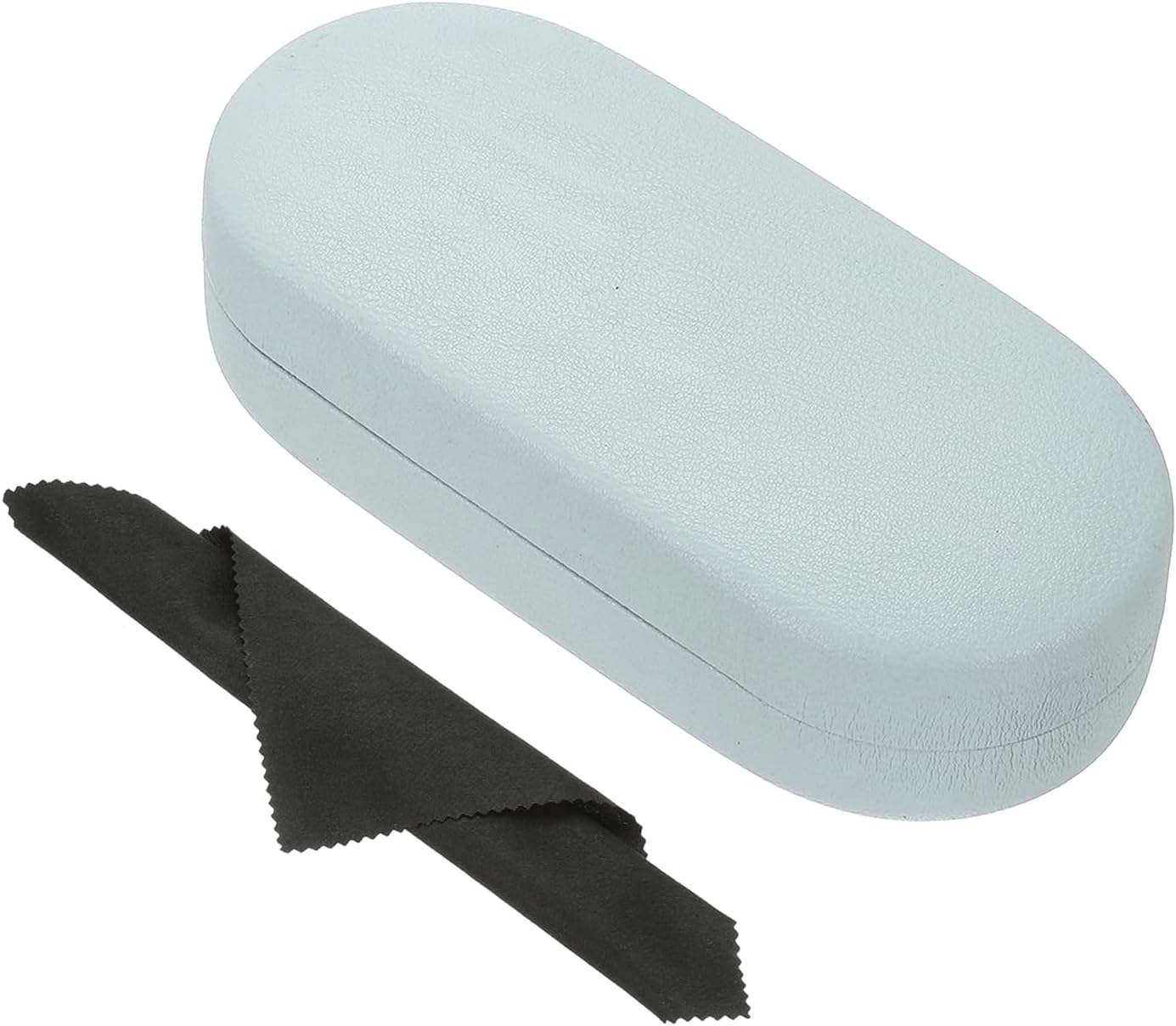 Grand étui à lunettes rigide en cuir synthétique pour homme et femme Bleu Clair