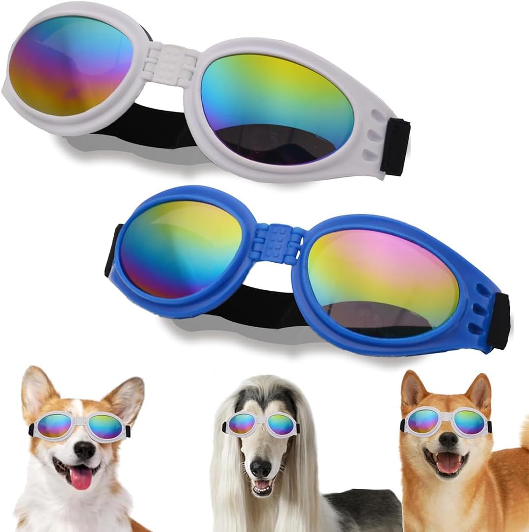 2 Pièces Article Lunettes pour Chien, Lunette de Soleil pour Chiens, Lunettes de Protection pour Le Voyage pour Animaux, Protection UV et Étanche