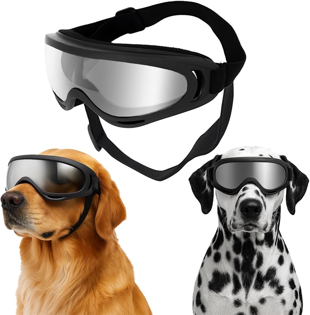 Lunette pour Chien, Lunettes de Soleil pour Chiens, Lunette de Protection des Yeux pour Chien, Lunettes Anti-UV pour Chiens, Imperméables, Coupe-Vent
