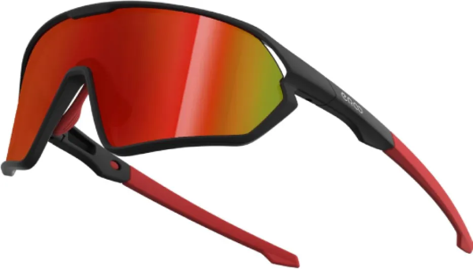 Lunettes de soleil de sport polarisées pour hommes, femmes, jeunes, cyclisme, trail, randonnée - 1206 Noir / Noir Rouge