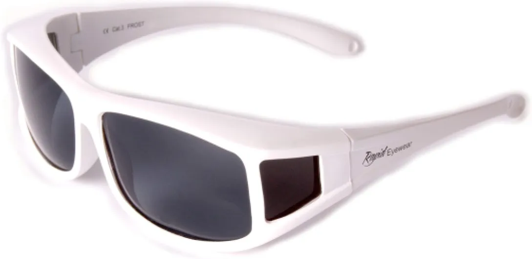 Sur-lunettes de soleil polarisées, blanches, pour hommes et femmes - Pour course à pied, conduite, cyclisme, sport, etc - Surlunettes couvrante avec protection uv 400