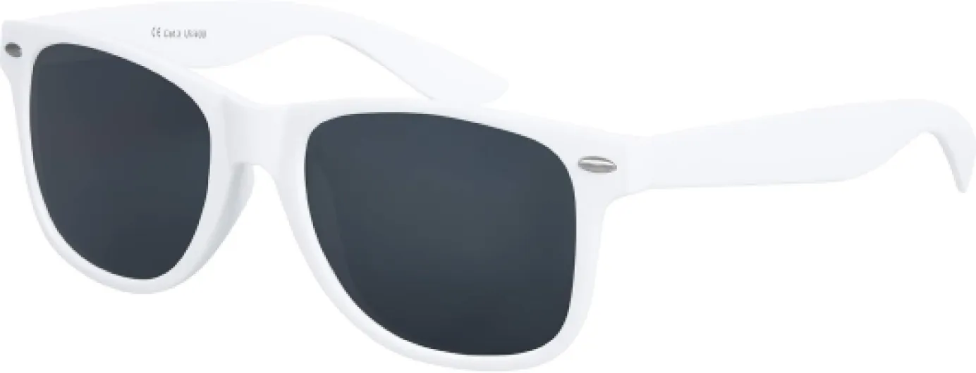 Balinco Lunettes de soleil Nerd UV400 CAT 3 CE Rubber style rétro Lunettes vintage unisexes avec charnière à ressort pour femmes et hommes (différentes) Blanc - Smoke