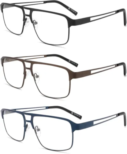 MODFANS 3 Paire de Lunettes de Lecture Anti Lumiere Bleue - Monture Rectangle en Metal +2.50 C134