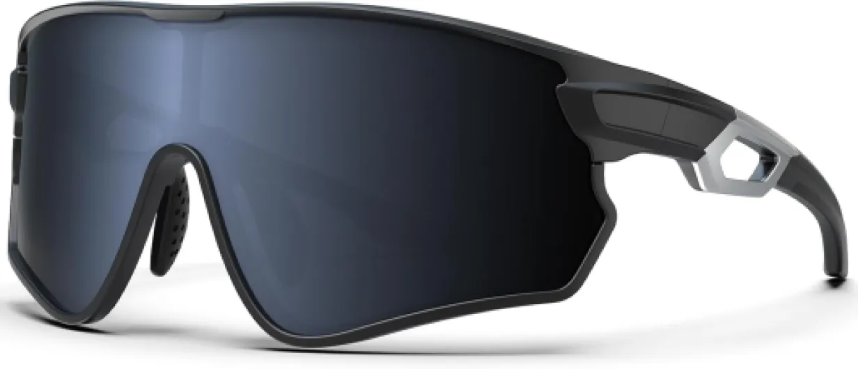 BEACOOL Lunette de Sport Polarisées Homme Femme Lunette de Cyclisme UV400 Protection TR90 Convient pour les activités de plein air Conduite automobile Pêche Course à pied Noir-argent