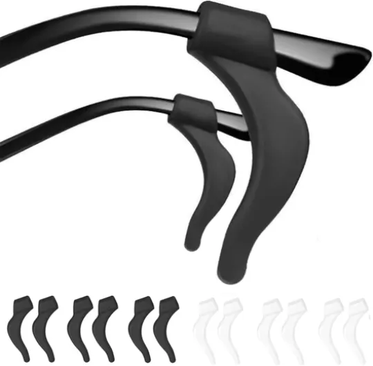 12 Pièces 6 Paires Lunettes Porte-lunettes Anti-dérapant,Crochets D'oreille Lunettes en Silicone Crochets Anti-dérapant,Embouts De Branches Antidérapants,Pour Lunettes De Soleil Lunettes,Noir+Blanc 12 Pièces 6 Paires Noir+blanc