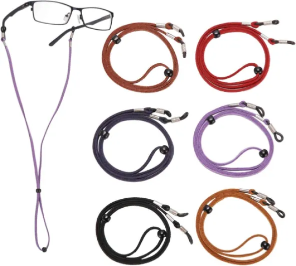 Lot de 6 cordons de lunettes pour lunettes de soleil, lunettes de lecture, lunettes de protection