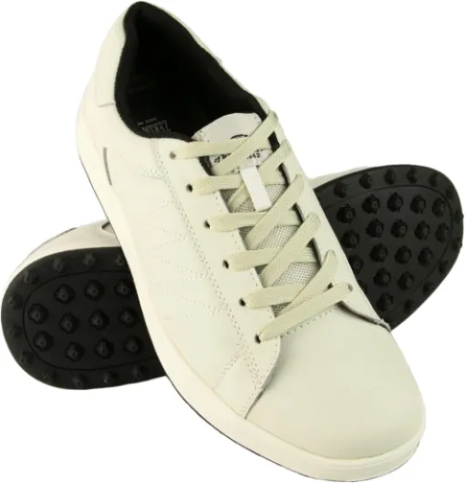 Chaussures de Golf Décontractées - Chaussures pour Hommes en Cuir - Chaussures de Golf en Cuir - Chaussures de Sport pour Hommes - Couleur: Blanc cassé Taille 44