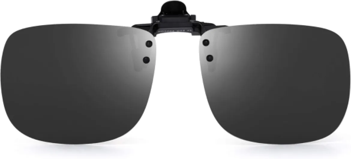Polarisé Lunettes de Soleil Clip Lentille Flip Up Sans Cadre pour Lunettes de Vue Optique Gris 58*45 Millimètres