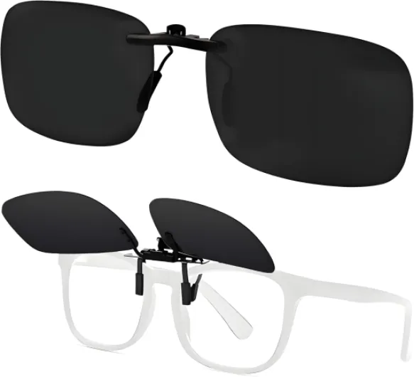 Clip Lunettes De Soleil, Clip Solaire Pour Lunettes De Vue avec Lentilles TAC Protection Optimale Lunettes De Soleil Femme Idéal pour Conduire Extérieur Loisirs et Usage Quotidien