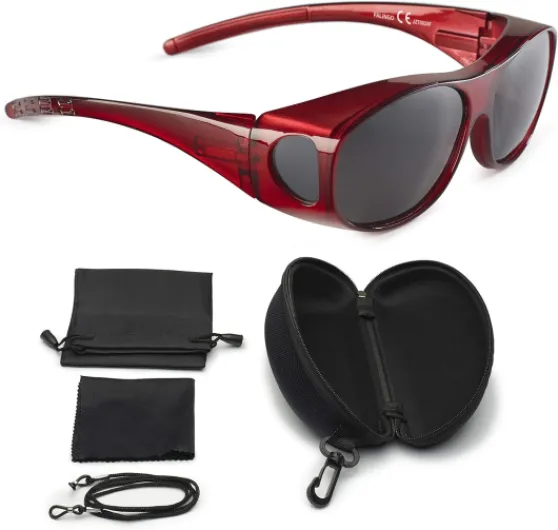 Sur-lunettes solaires lunettes de soleil à porter sur des lunettes ÉDITION FLEXI polarisées UV 400 Rouge Gris