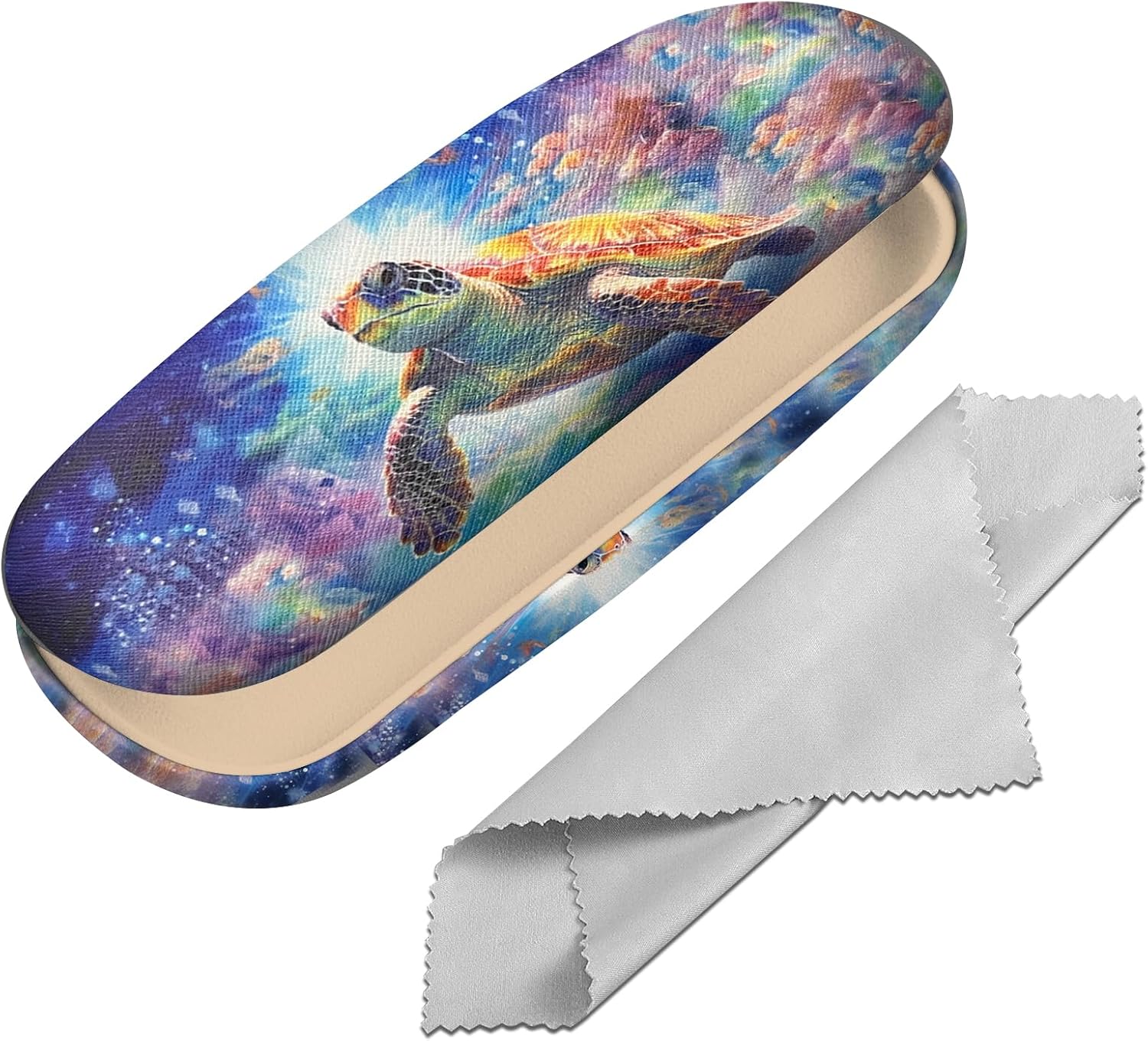 Étui à lunettes,étui à lunettes rigide adapté aux lunettes de soleil et aux lunettes de vision,avec un chiffon de nettoyage,design épuré pour hommes,design épuré pour hommes M27-tortue