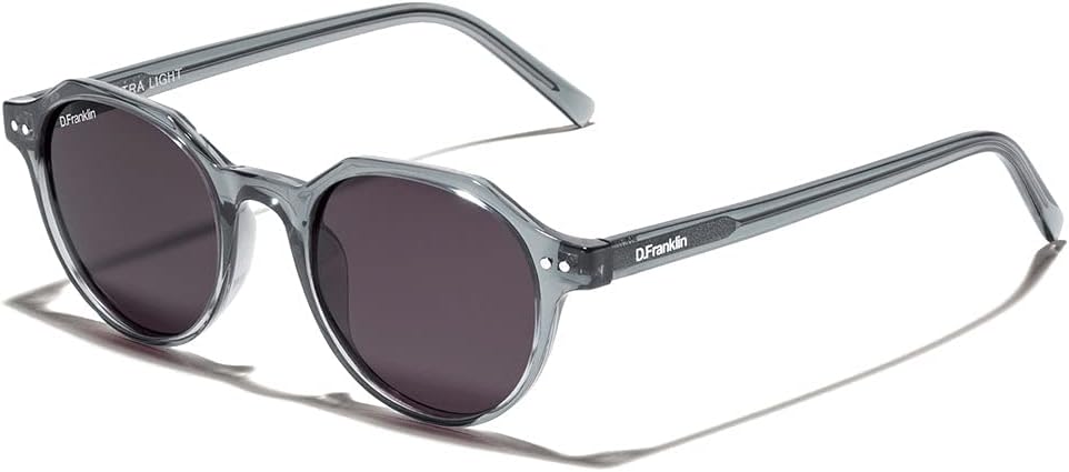D.Franklin - Lunettes de soleil unisexes avec verres de protection UV - Polarisées - Modèle ultra-light-s-round Gris 07