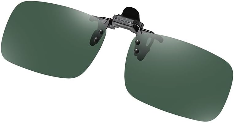 Clip Sur Lunettes de Soleil,Polarisé Rétro Clip Sur Les Lunettes de Soleil Hommes Femmes Dark Green