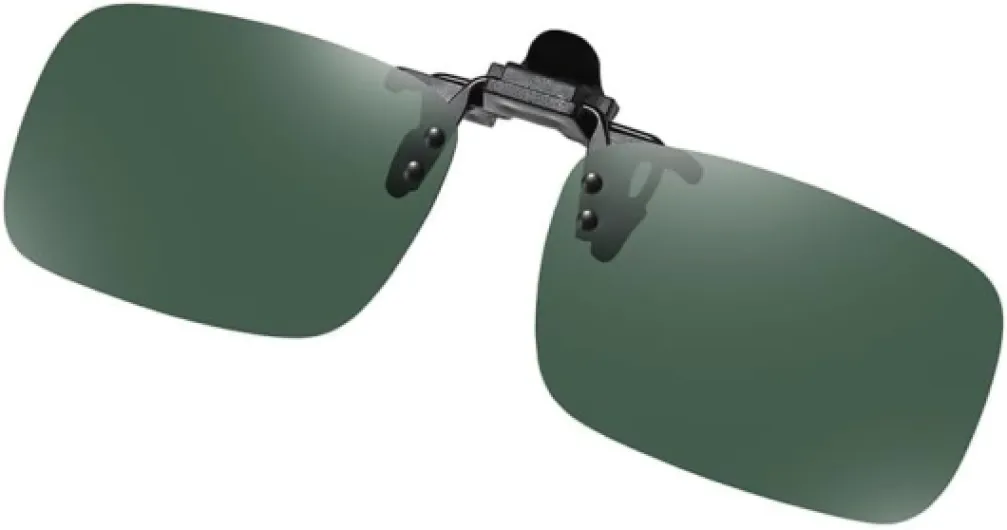 Clip Sur Lunettes de Soleil,Polarisé Rétro Clip Sur Les Lunettes de Soleil Hommes Femmes Dark Green