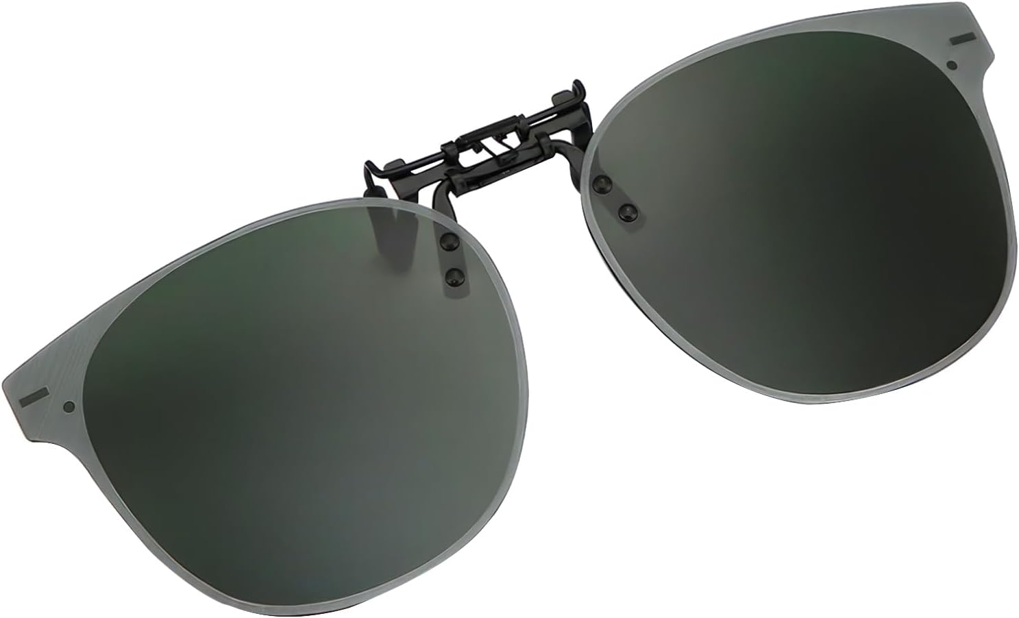 Clip Solaire pour Lunettes de Vue, Clip Lunettes de Soleil Polarisées Surlunettes de Soleil Clipsable pour Homme Femme Anti-Reflets Lentille Rabattable pour Conduite Activités d'Extérieur, Vert Foncé