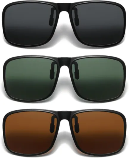 3Pcs Clip Lunettes de Soleil Polarisées, Surlunettes De Soleil, Clip Solaire pour Lunettes De Vue, Convient à la Plupart des Surlunettes, pour les Activités de L'extérieur pour Hommes Femmes