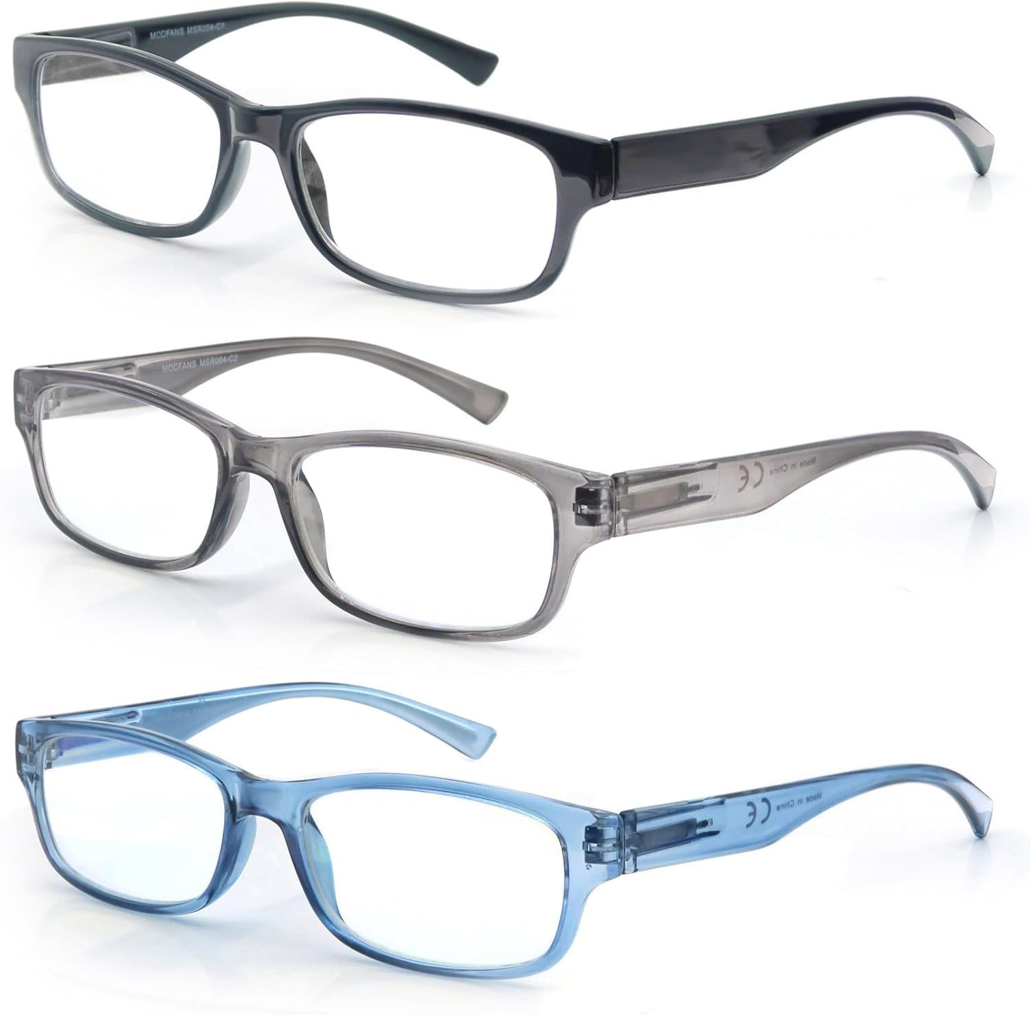 MODFANS Lunettes de Lecture +2.50 Noir-gris-bleu