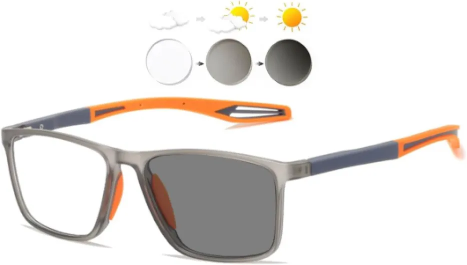 KOOSUFA Photochromic Reading Glasses Blue Light Blocking Sun Readers UV Protection TR90 Super Lightweight Sunglasses for Men Women 3 in 1 Lenses Darken In Sunlight 0.0 1.0 1.5 2.0 2.5 3.0 3.5 4.0 Lentille Grise/Gris/Orange 2.5 x