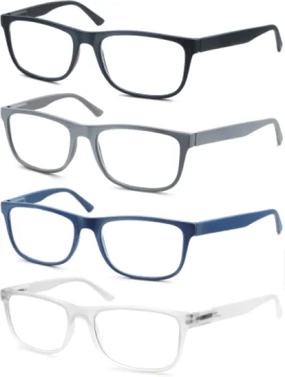 MODFANS 4 Paire de Lunettes de Lecture Homme Anti Lumiere Bleue - Lunettes Loupe Monture Legere,Lunettes de Vue Branches a Ressort +1.50 C5678