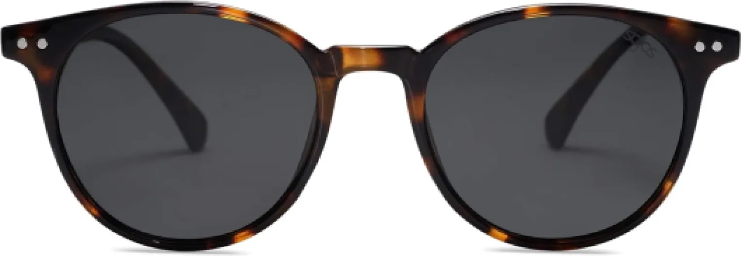 Lunettes de soleil polarisées rondes Femmes Hommes Protection UV400 Vintage Ronde MAY SJ2113 Tortue/Gris