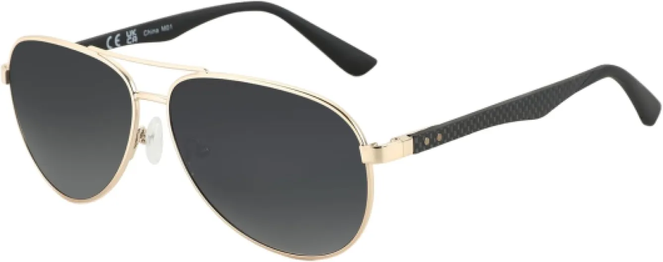 Pilot Lunettes de soleil polarisées Hommes Femmes Fibre de carbone Monture métallique Miroir Protection UV400 Unisexe Classique Style Rétro Monture Dorée / Verre Gris