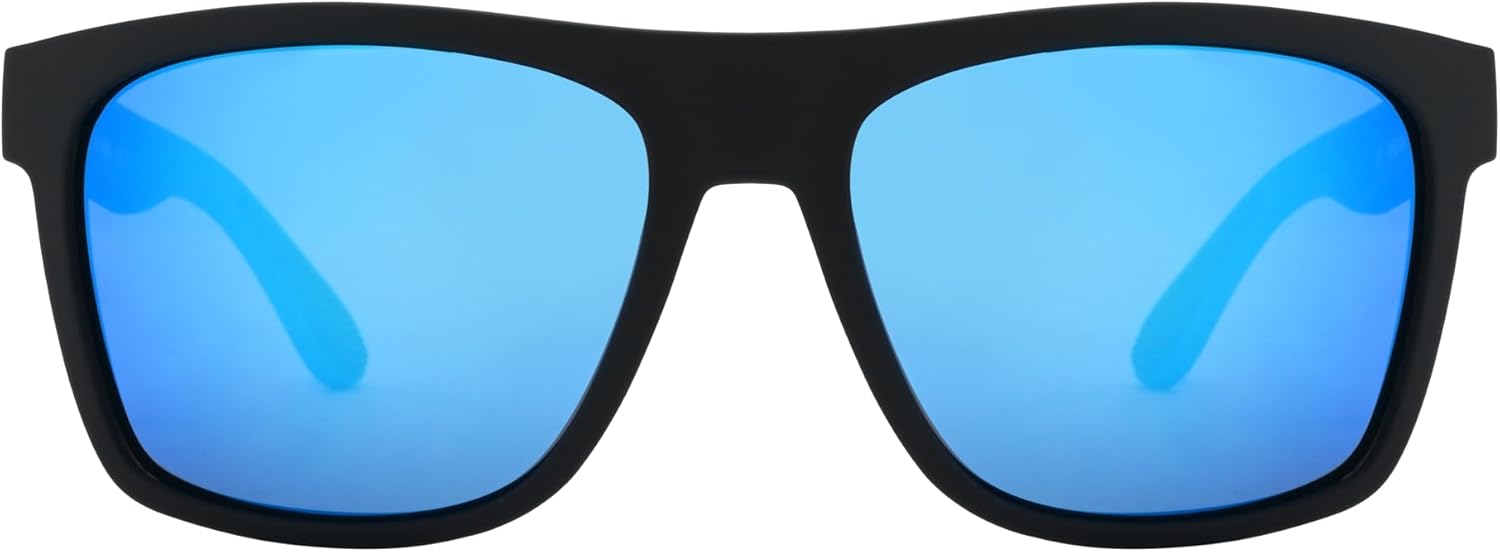 Lunettes de soleil flottantes pour homme/femme - UV400 - Polarisées - Revêtement anti-sel Noir/Bleu TPX
