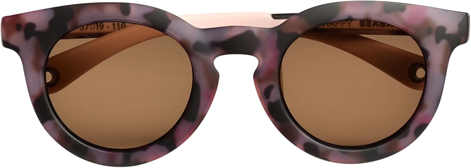 , Lunettes de Soleil pour Enfant 2-4 ans, Protection 100 Pour cent UV - CAT 3, Protection Latérale, Confort Optimal, Branches Ajustables 360 Degré, Adapable à la Vue, RETRO Happy Pink Tortoise