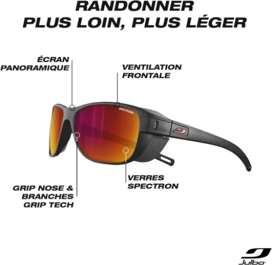 CAMINO M Lunettes de soleil Randonnée et Trekking Adulte Mixte Noir Catégorie 3