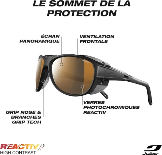 EXPLORER 2.0 Lunettes de soleil alpinisme, randonnée, trekking, voile Adulte Mixte Taille unique Noir / Gris Photochromique 2 - 4