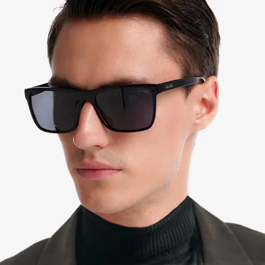 GROSSE TÊTE lunette de soleil homme polarisée avec protection UV, ont un cadre oversized de 150 mm de large pour les visages larges Noir XL Gris