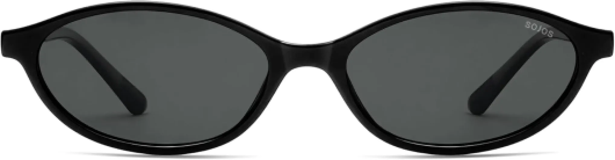 Lunettes de soleil légères TR90 pour homme et femme - Rétro polarisé - Ovale - Style vintage - Protection UV400 - Ajustement souple - SJ2633 Noir/Gris 54 - Millimètres