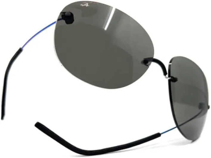 Alpine F1 Eyewear - Lunettes de Soleil - Titane - Élégantes et Sportives - Confort Garanti - Branches Ergonomiques - Protection Intégrale contre les Rayons UVA et UVB - Fabriqué en France Noir