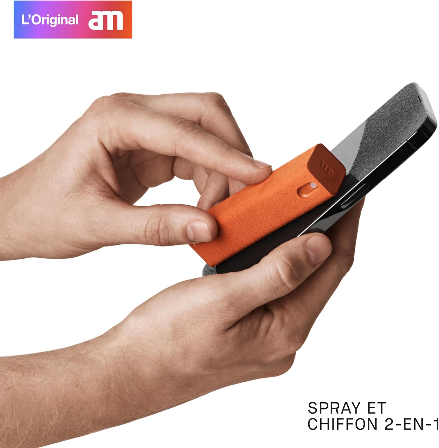 Lot de 3 Nettoyants Écran Portables 2-en-1 – Spray 10,5 ml + Chiffon Microfibre – Kit Nettoyage pour Smartphone, iPad, Lunettes, TV, Ordinateur Portable et Écran Voiture, Orange 10.5 ml (Lot de 3) Unique Orange