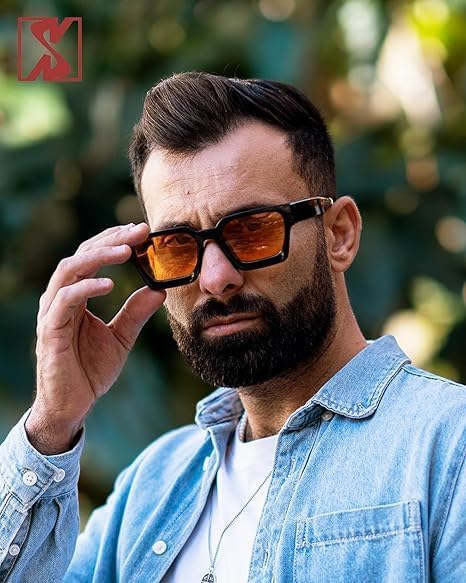 Lunettes de soleil Hommes Femmes Rétro Carrée Cadre épais Rectangulaire Mode Classique Couleurs Nerdy Lunettes Simplistes 22
